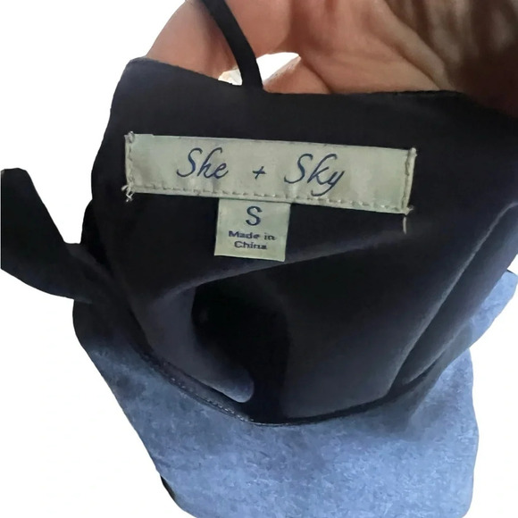 She and Sky faux suede tank excellent condition size small Navy. - Picture 4 of 4